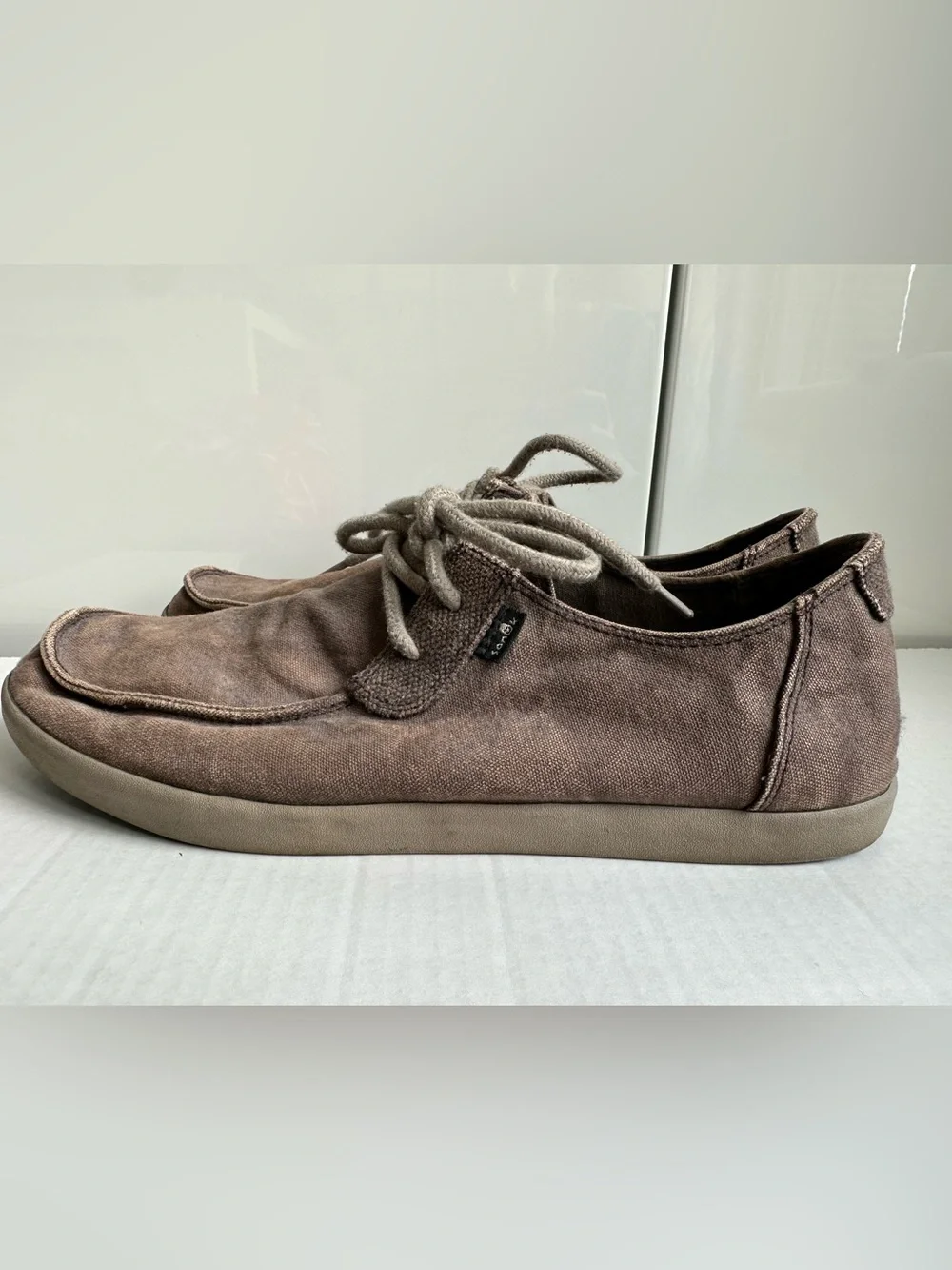 Sanuk Nu-Nami men's canvas shoes brown Size 12
